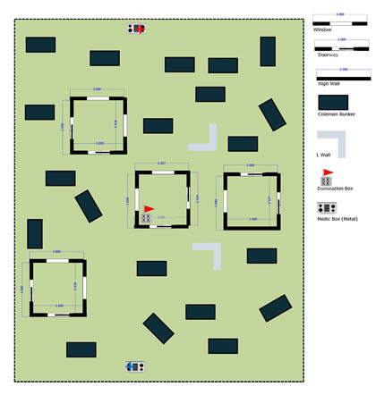 mobile laser tag floor plan with inflatables 