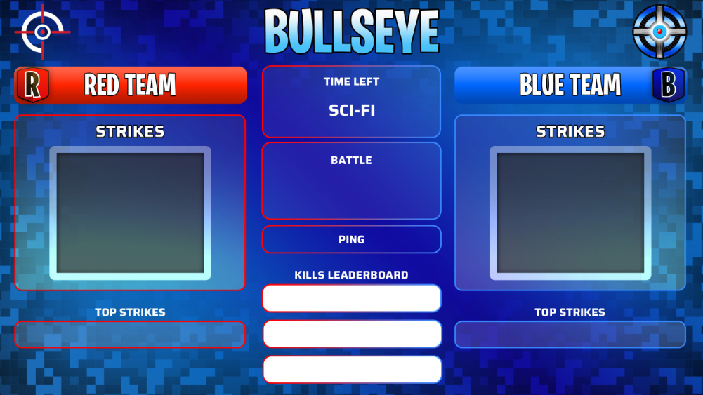 bullseye game scoreboard screen